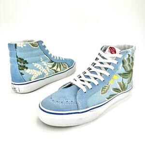 Women Sz 7 Vans Sk8hi Slim Lace High Sneaker Skateboard Van Doren Blue/Tropical